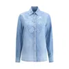Ermanno Scervino Denim Shirt With Floral Lace Embroidery