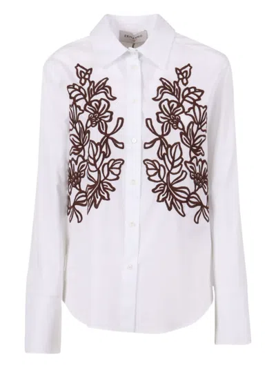 Ermanno Scervino Long Sleeve Shirt In White