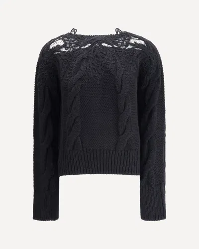 Ermanno Scervino Embroidery Sweater In Black