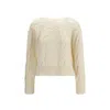 Ermanno Scervino Lace-insert Cable-knit Sweater In White