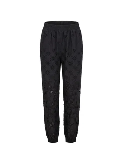 Ermanno Scervino Embroidery-embellished Trousers In Black