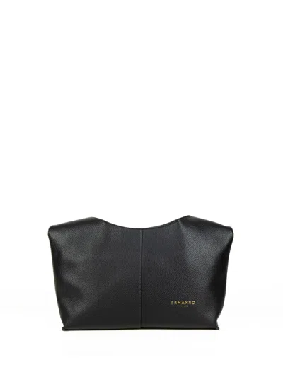 Ermanno Scervino Veronica Black Leather Shoulder Bag