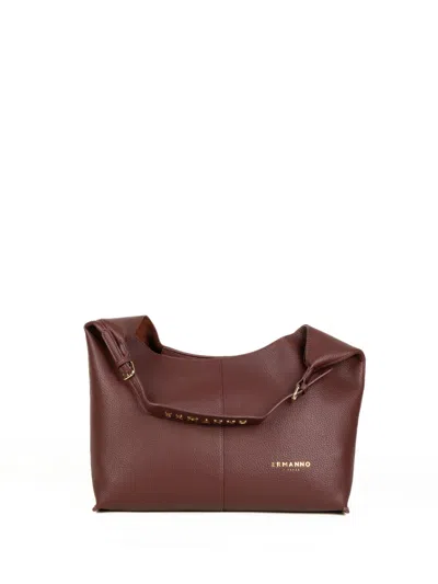 Ermanno Scervino Veronica Dark Brown Leather Shoulder Bag