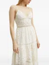 Ermanno Scervino Eyelet-lace Tiered Midi Day Dress In White