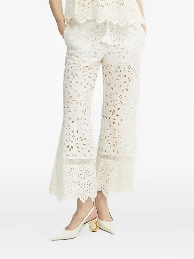 Ermanno Scervino Eyelet-lace Trousers In White