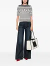 Ermanno Scervino Fair Isle-knit Short-sleeved Top In Gray