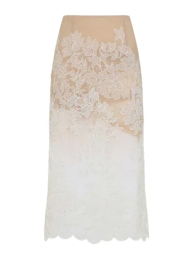 ERMANNO SCERVINO FALDA SEMILARGA - BLANCO