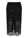Ermanno Scervino Intricate Lace Effect Skirt With Tulle Lining In Black