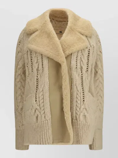 Ermanno Scervino Faux Fur Coat In Brown