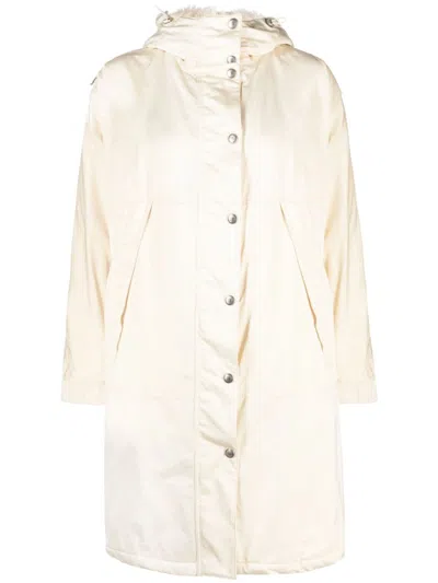 Ermanno Scervino Faux-fur Hood Padded Parka In Nude