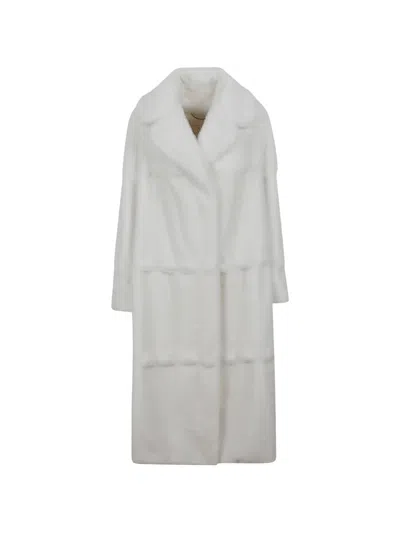 Ermanno Scervino Faux-fur Panelled Coat In White