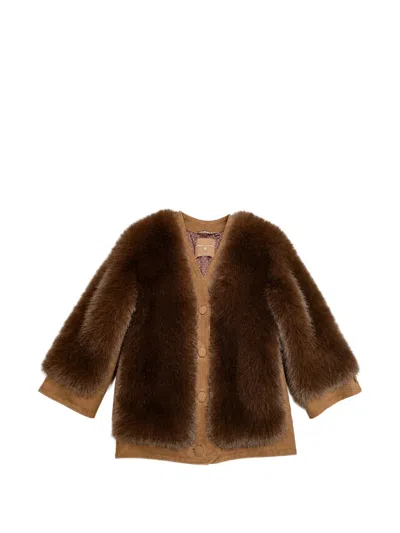 Ermanno Scervino Faux-fur Panelled Coat In Multi