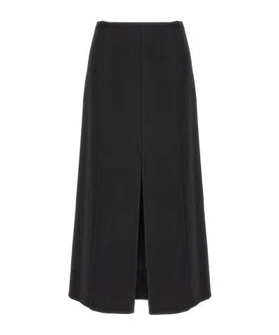 Ermanno Scervino Felted A-line Midi Skirt In Black