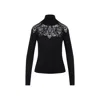 Ermanno Scervino Sheer Turtleneck Lace Sweater With Long Sleeves In Black