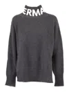 Ermanno Scervino Fitted Turtleneck Sweater With Soft Texture In Gray
