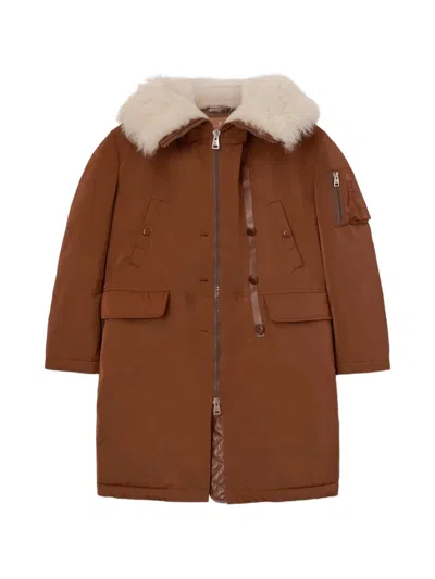 Ermanno Scervino Flap-pockets Coat In Brown