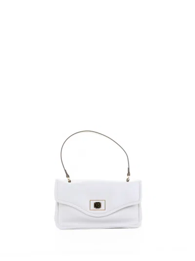 Ermanno Scervino Flap Shoulder Bag In Ivory Leather