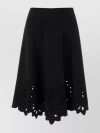 ERMANNO SCERVINO FLARED A-LINE SKIRT WITH CUT-OUT EMBROIDERED HEM