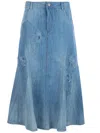 Ermanno Scervino Ausgestellter Jeansrock In Blau