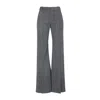 Ermanno Scervino Wide-leg High Waist Trousers With Herringbone Pattern In Gray