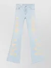 Ermanno Scervino Flared Leg Floral Embroidered Jeans In Blue