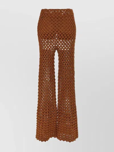 Ermanno Scervino Flared Leg Sheer Crochet Trousers