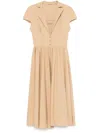 Ermanno Scervino Flared Midi Dress In Neutrals