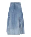 Ermanno Scervino Flared Midi Skirt In Blue