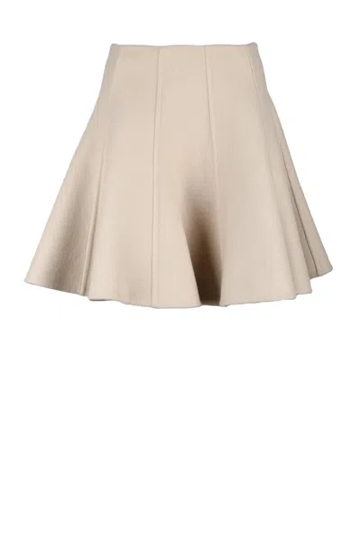 Ermanno Scervino Flared Skirt Virgin Wool - Beige In Neutral