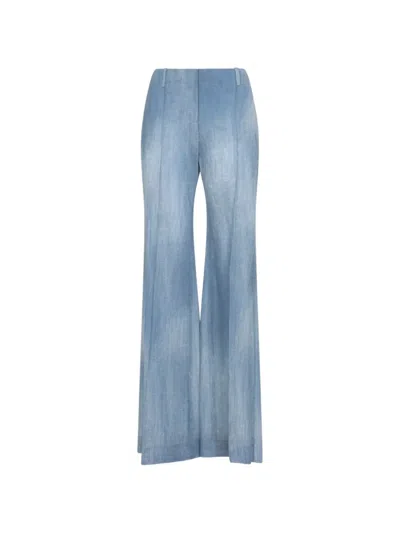 Ermanno Scervino Polyester Trousers Flared Leg Belt Loops In Blue
