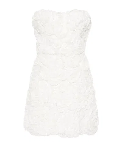 Ermanno Scervino Floral-appliqué Lace Mini Dress In White