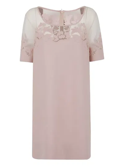 Ermanno Scervino Floral-appliqué Dress In Pink