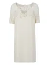 Ermanno Scervino Floral-appliqué Dress In White