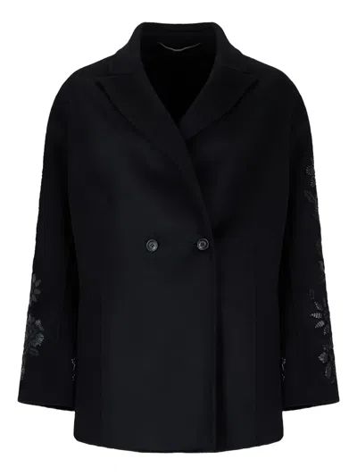 Ermanno Scervino Floral Appliqué Jacket In Black