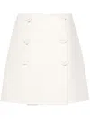 Ermanno Scervino Floral-appliqué Mini Skirt In White