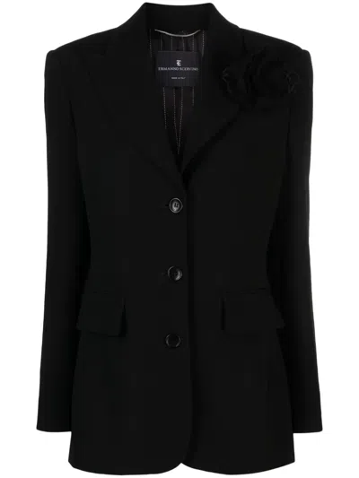 Ermanno Scervino Blazer Mit Blumenapplikation In Black