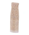 Ermanno Scervino Floral Embellished Sreapless Midi Dress In Brown