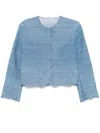 Ermanno Scervino Floral-embroidered Jacket In Blue