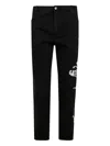 Ermanno Scervino Straight-leg Black Jeans With Artistic Embroidery In Black