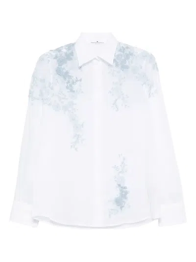 Ermanno Scervino Floral-embroidered Shirt In White