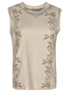 ERMANNO SCERVINO FLORAL EMBROIDERED SLEEVELESS TOP
