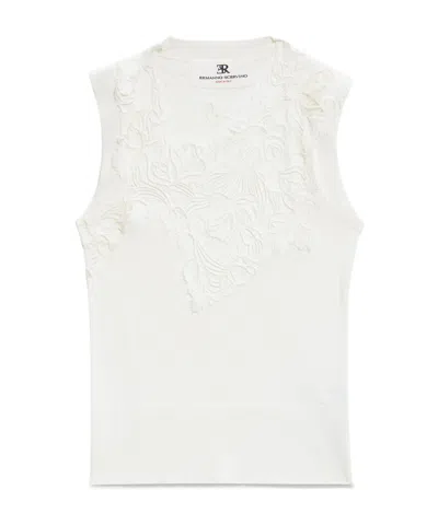 ERMANNO SCERVINO FLORAL-EMBROIDERED TANK TOP