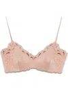 Ermanno Scervino Pink Silk Satin Bra Top With Embroidery In Pink