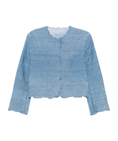 Ermanno Scervino Floral Embroidery Jacket In Blue
