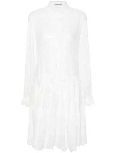 Ermanno Scervino Floral-embroidery Mini Dress In White