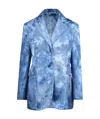 Ermanno Scervino Blazer With Floral Motif In Blue