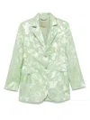 Ermanno Scervino Floral-jacquard Blazer In Green