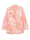Ermanno Scervino Floral-jacquard Blazer In Pink
