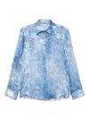 Ermanno Scervino Floral-jacquard Shirt In Blue