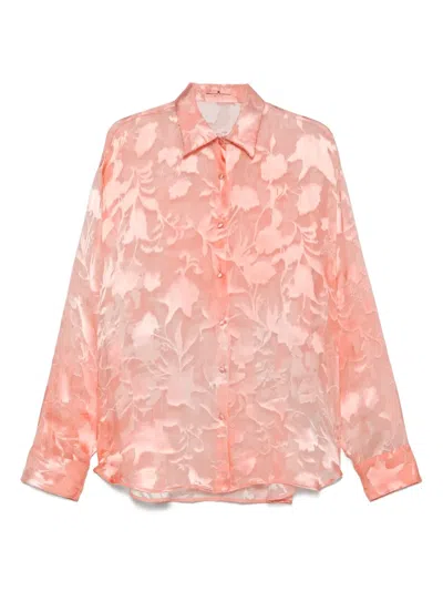 Ermanno Scervino Floral-jacquard Shirt In Pink